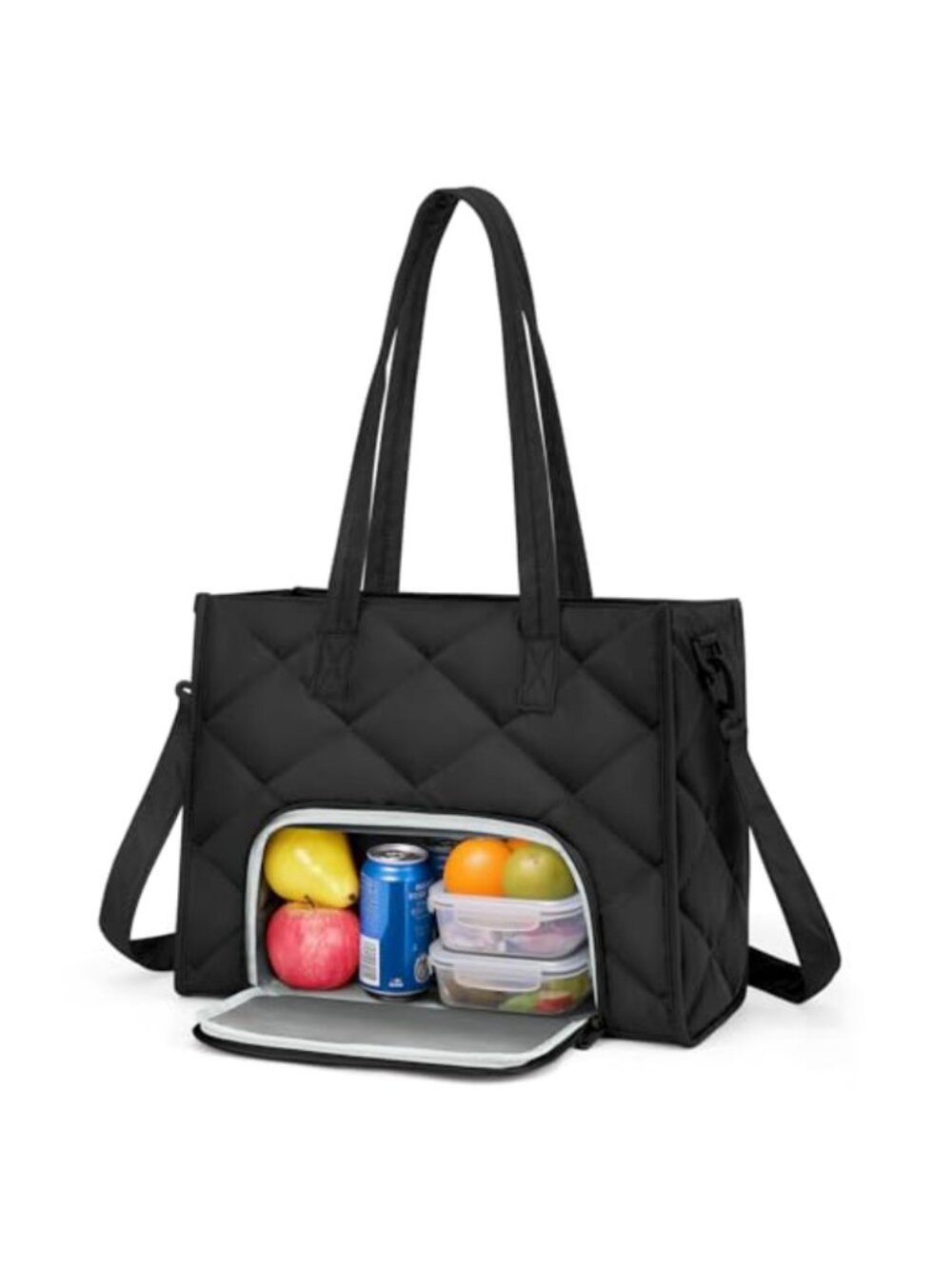 Puffer Laptop Tote Bag 15.6 Inch Insulated Lunch Compartment